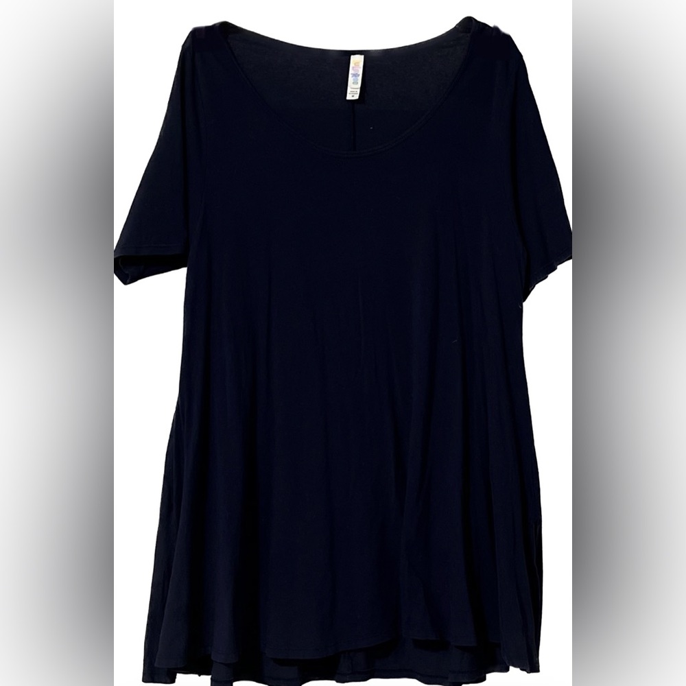 Lularoe Perfect Tee Shirt Tunic Top Solid Navy Blue Sz Medium (Sz 12-18)